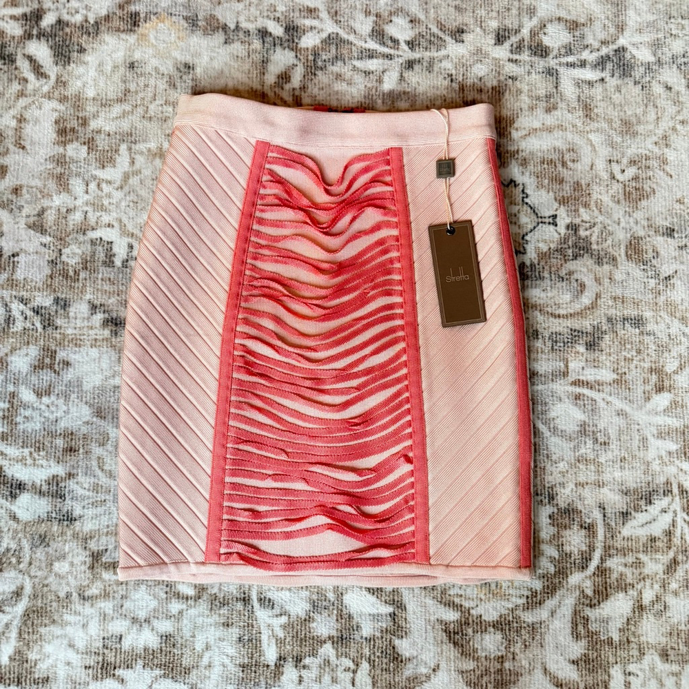 Stretta Pink and Coral Mini Skirt
